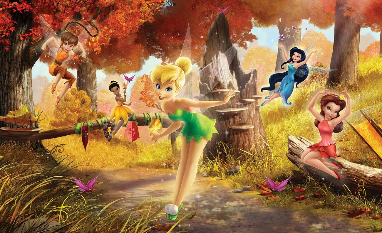 Disney Fairies Tinker Bell Rosetta Klara Wallpaper - Carta Da Parati Disney - HD Wallpaper 