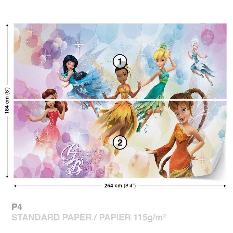 Disney Fairies Iridessa Fawn Rosetta Wallpaper Mural - Wróżki Disney - HD Wallpaper 