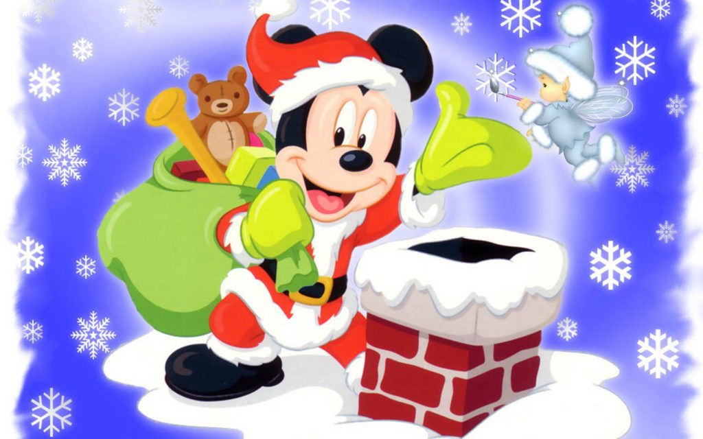 Christmas Disney Wallpaper Phwfz Pic Hwb27053 - Disney Merry Christmas Cartoon - HD Wallpaper 