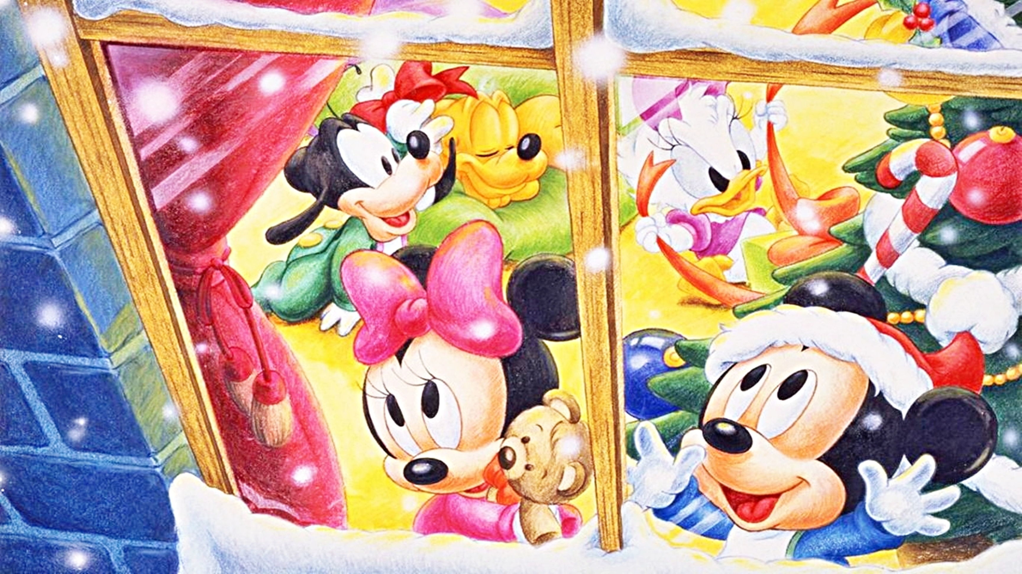 Christmas, Walt, Disney, Characters, High, Resolution, - Christmas Wallpaper Walt Disney - HD Wallpaper 
