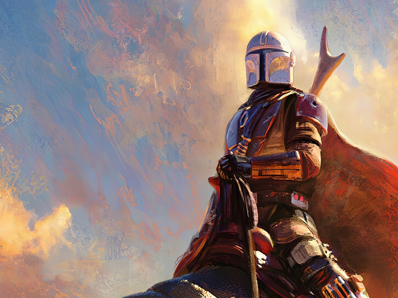 The Mandalorian Star Wars Painting Art - Mandalorian Wallpaper 4k - HD Wallpaper 