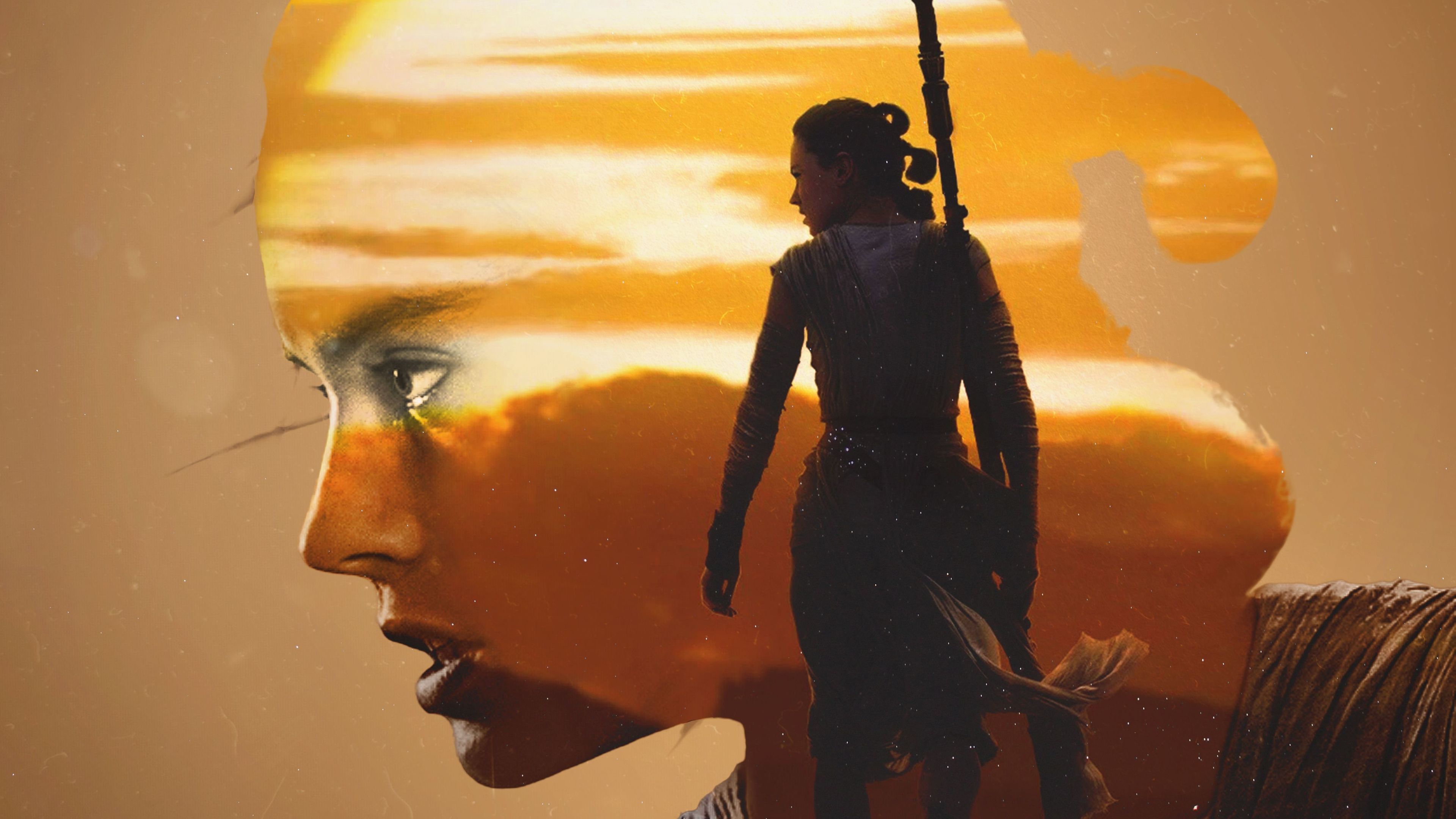 Rey Star Wars Artwork - Rey Star Wars Art - HD Wallpaper 