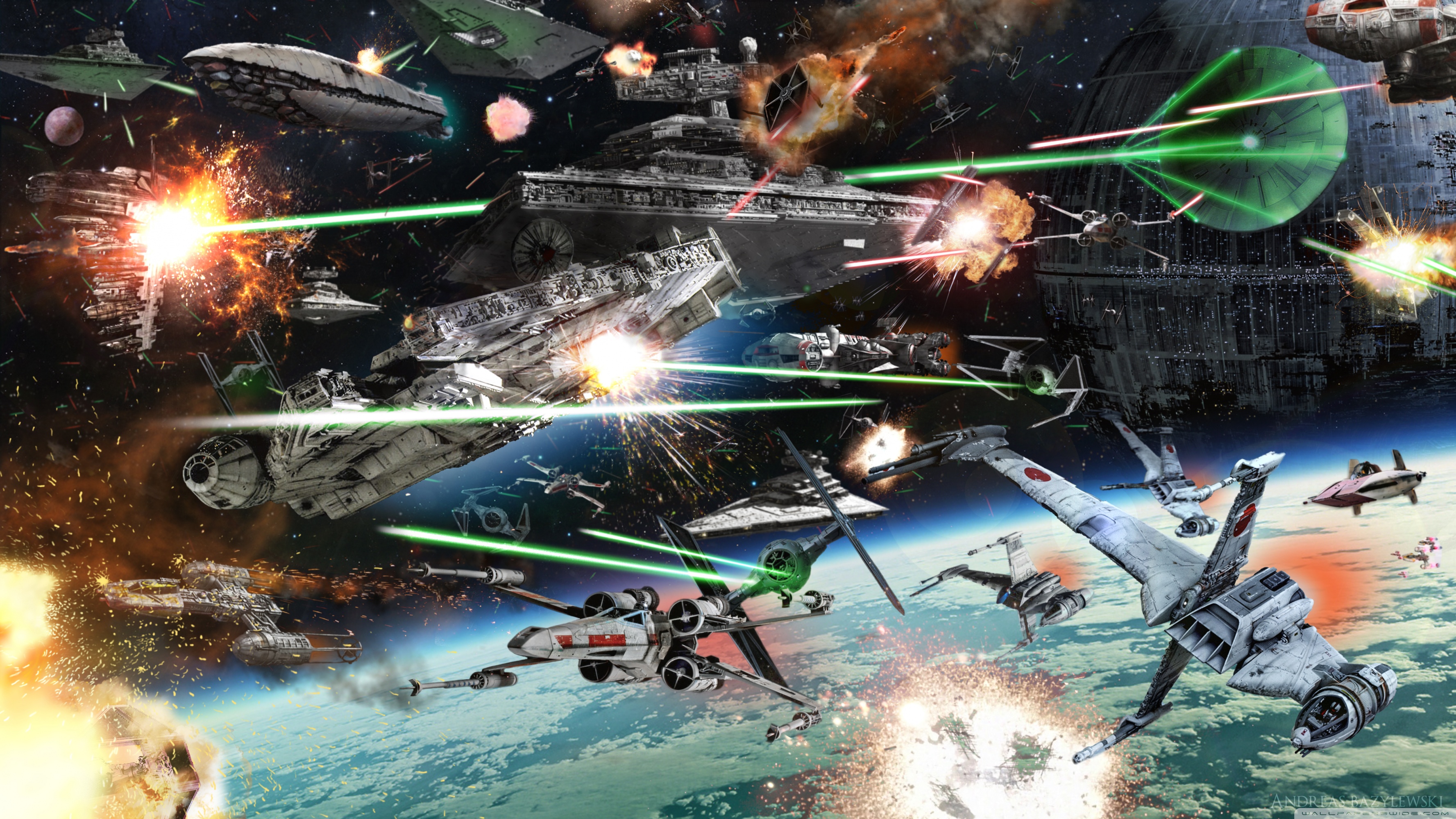 Star Wars Space Battle Poster - HD Wallpaper 