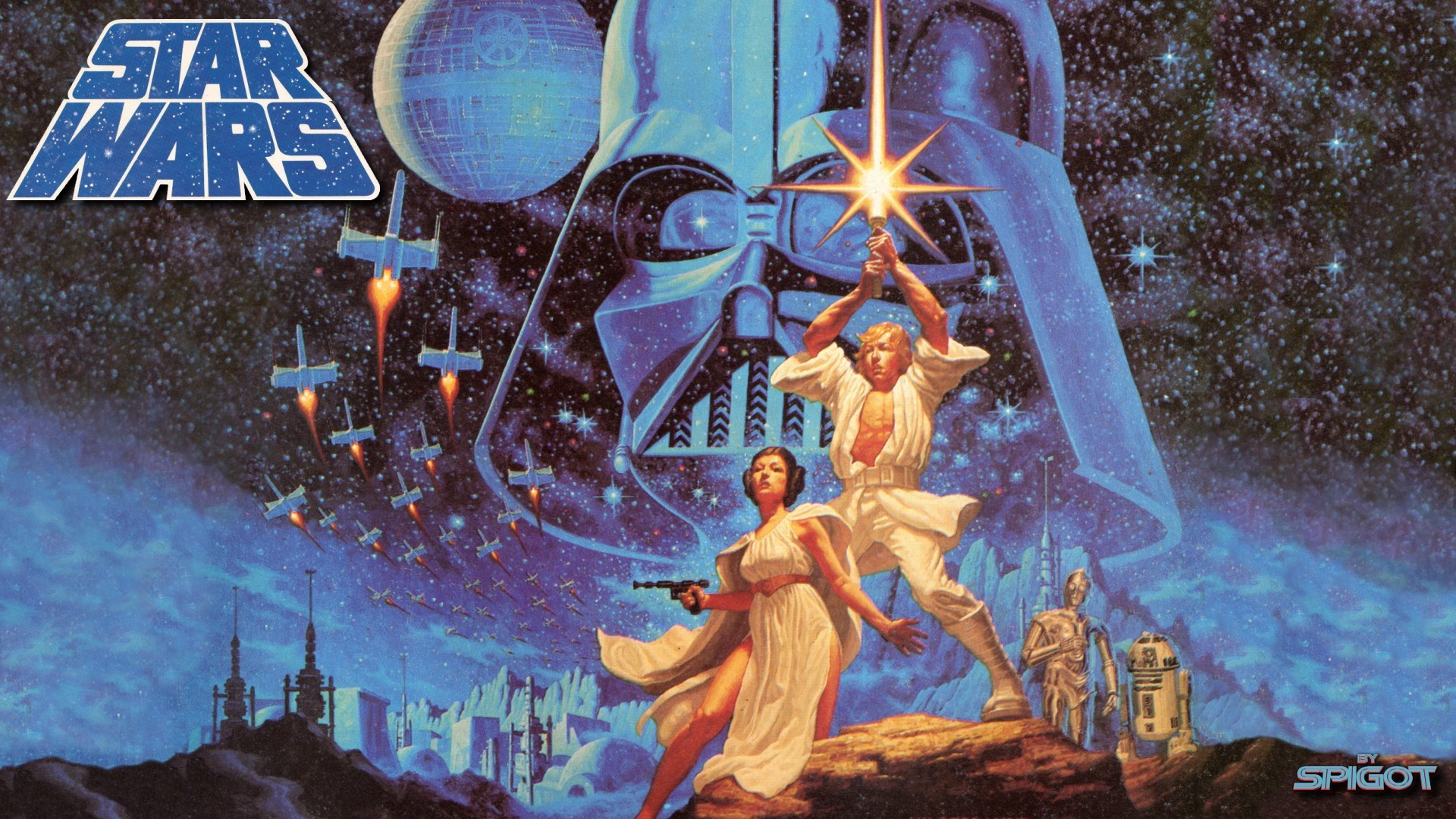 New Classic Star Wars Wallpaper 
 Data Src Download - Old School Star Wars Poster - HD Wallpaper 