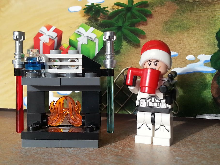 Lego, Star Wars, Christmas, Fireplace, Storm Trooper, - Lego Star Wars Christmas - HD Wallpaper 