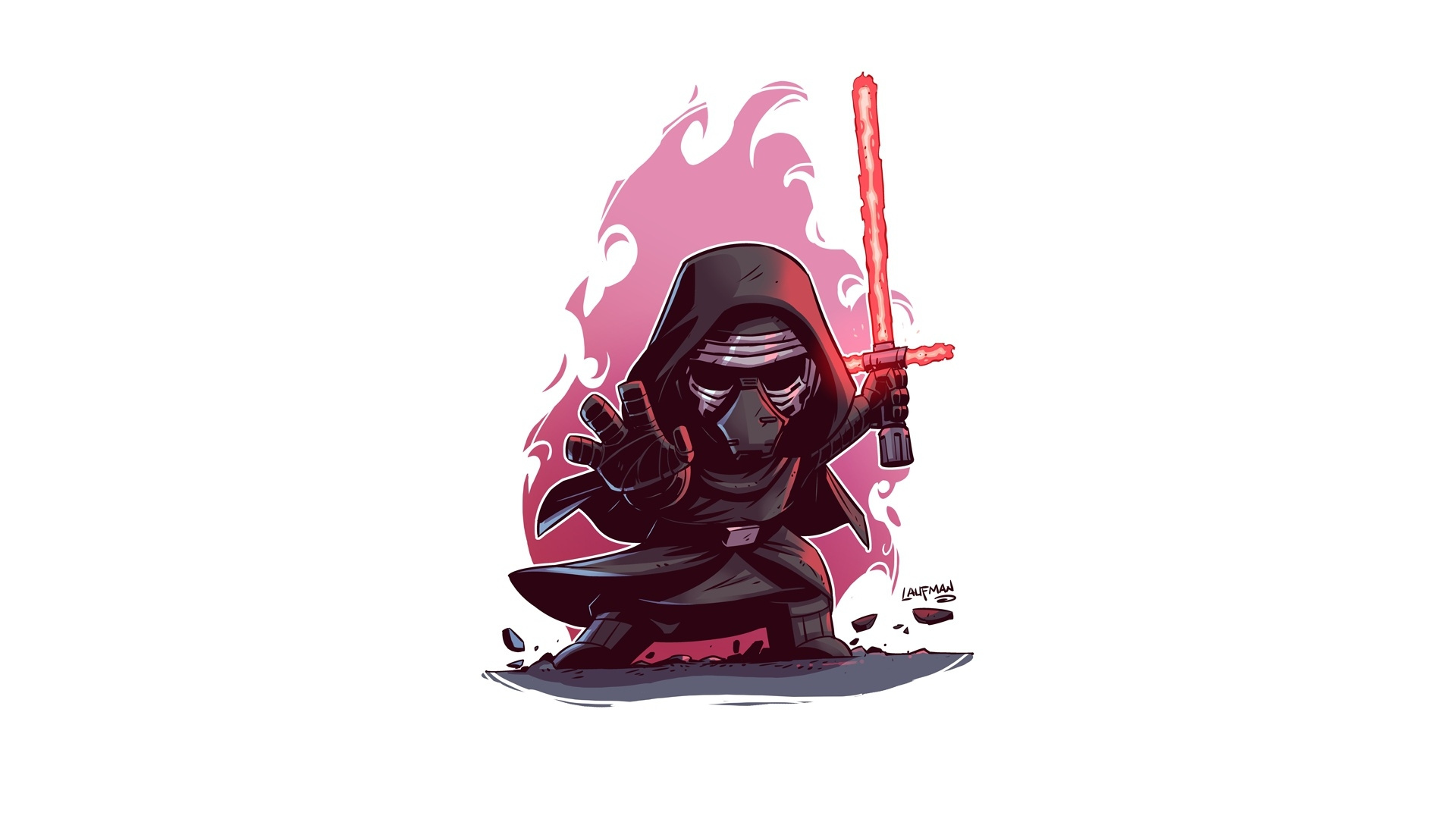 Cartoon Kylo Ren Star Wars - HD Wallpaper 