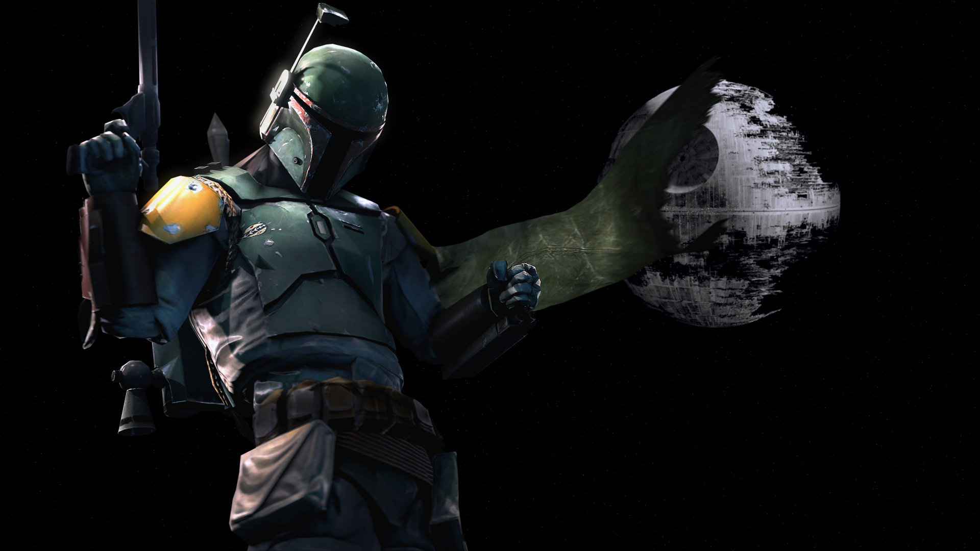 Boba Fett Iphone Wallpaper - Dark Boba Fett Hd - HD Wallpaper 