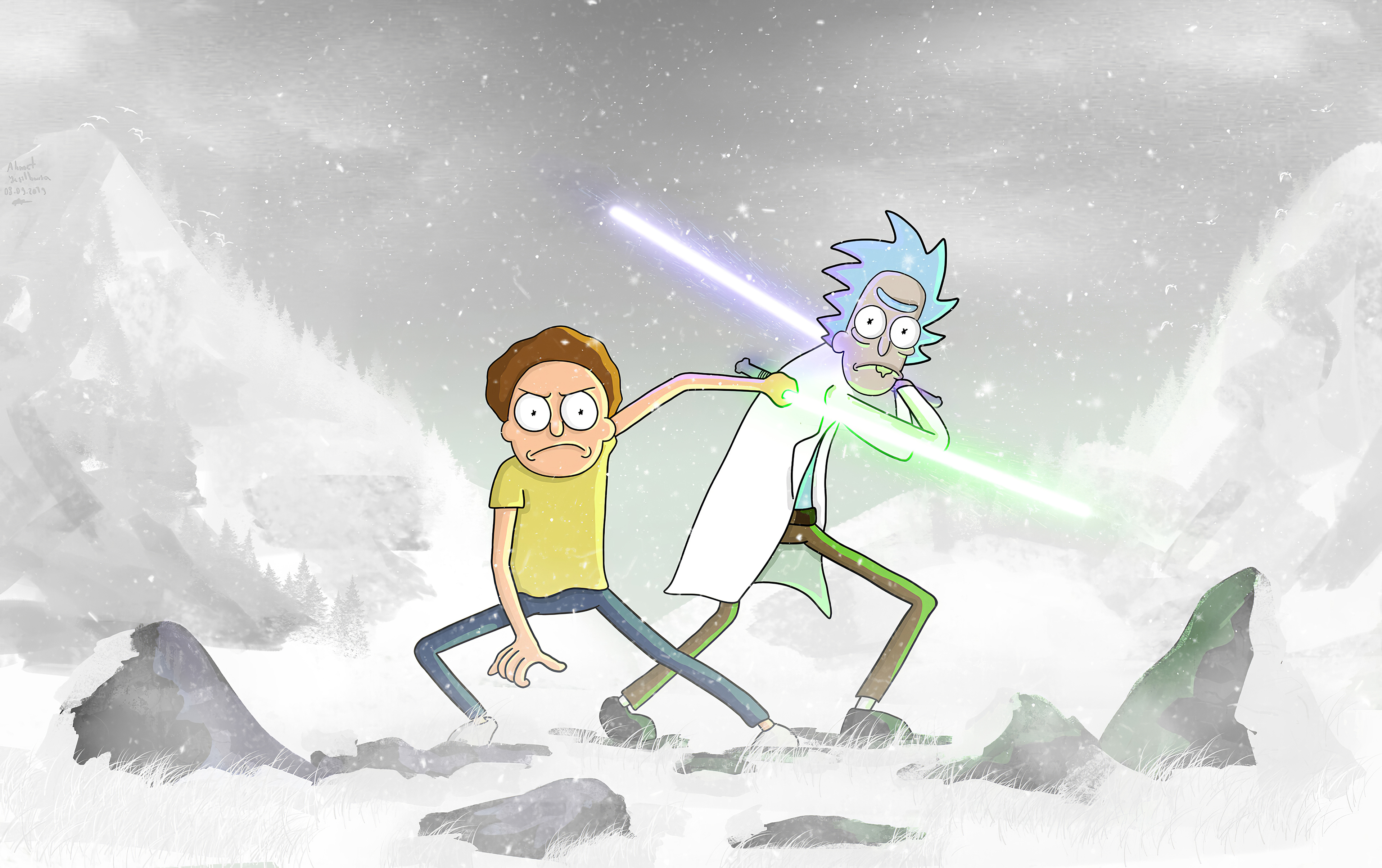 Rick And Morty Star Wars - HD Wallpaper 
