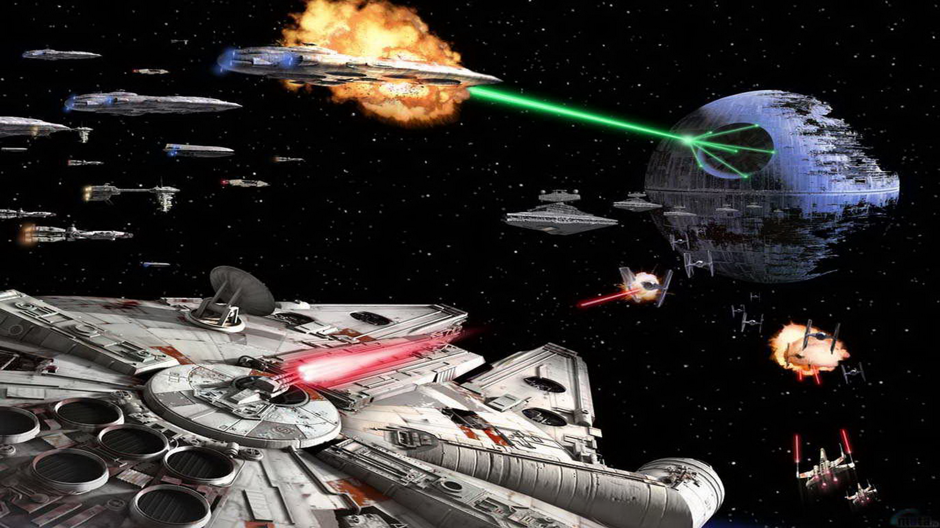 Star Wars Battle Of Endor 13066 Wallpaper - Attacking The Death Star - HD Wallpaper 