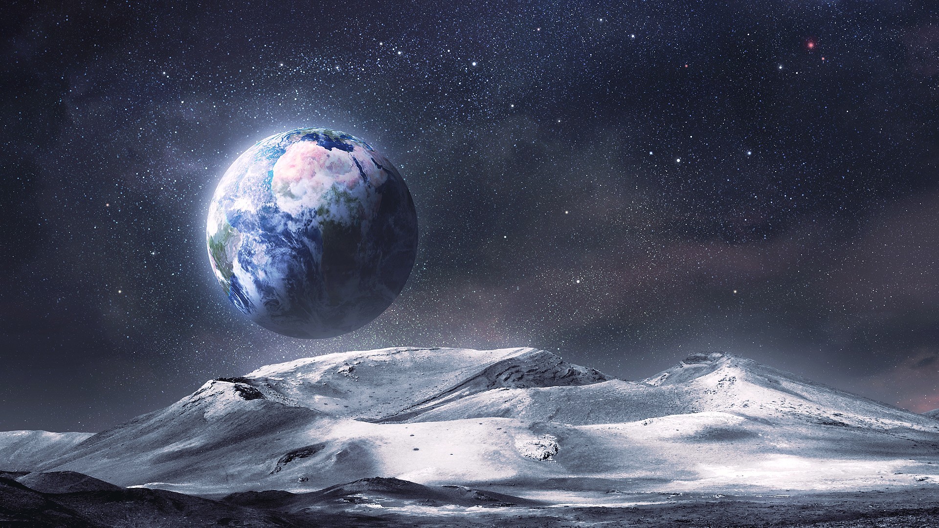 1920x1080, Alien Landscape Planet Stars Earth Moon - Earth Planet Background Landscape - HD Wallpaper 
