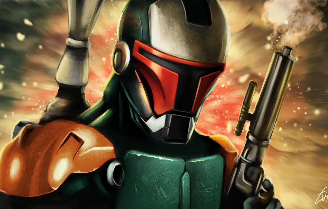 Photo Wallpaper Star Wars, Iron Man, Marvel, Comics, - Boba Fett - HD Wallpaper 