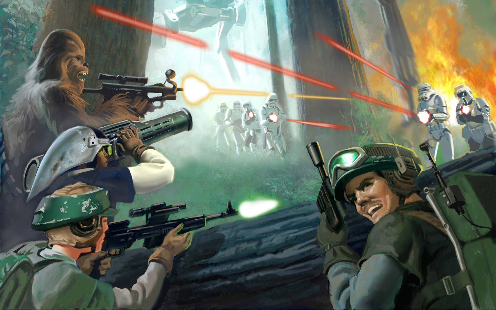 Star Wars Rebel Soldiers Vs Stormtroopers - HD Wallpaper 