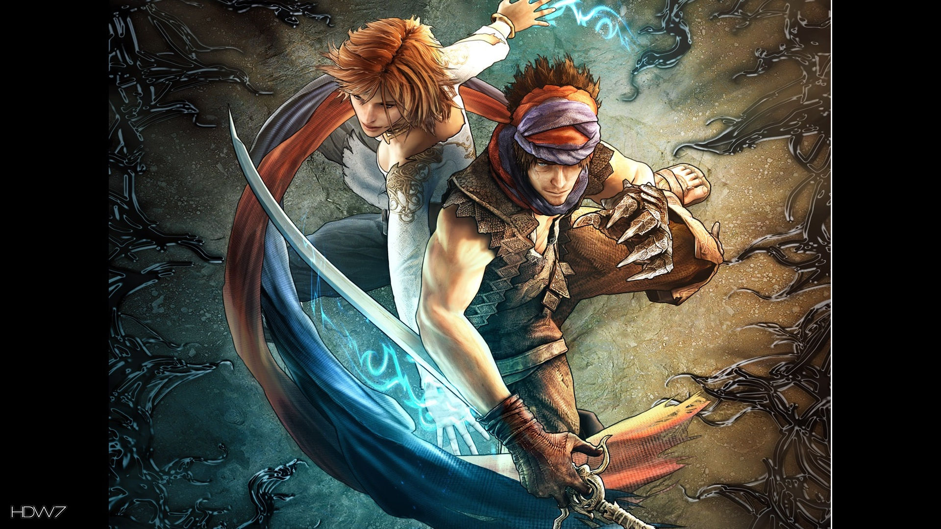Prince Of Persia Prince Fighting Alongside Elika Widescreen - Princ Of Persia 4 - HD Wallpaper 