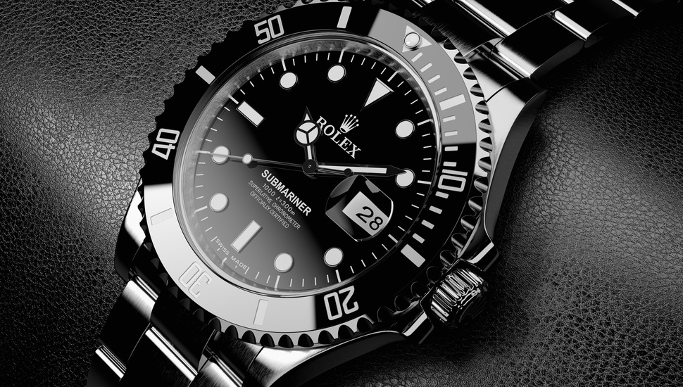 Black, Black Leather, Titanium, Elegant, Rolex, Watch, - Rolex Watches - HD Wallpaper 