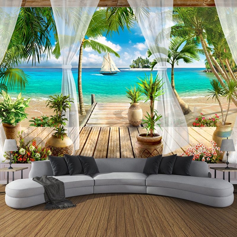 Beach Wallpaper Hd For Bedroom Wall - HD Wallpaper 