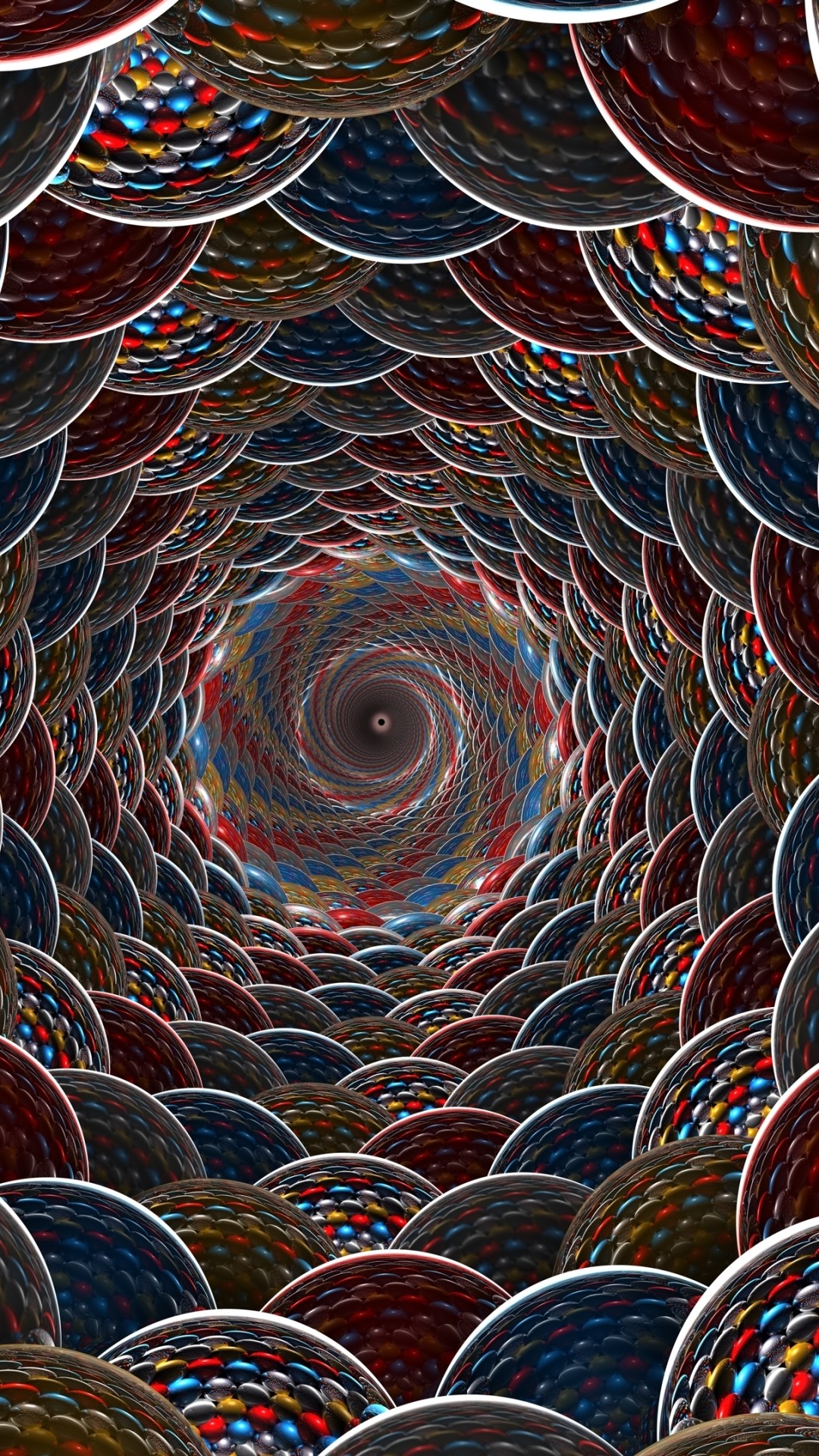 Abstract 3d Blue Red Colors Colorful Circle Sphere - Iphone 3d Wallpaper For Mobile - HD Wallpaper 
