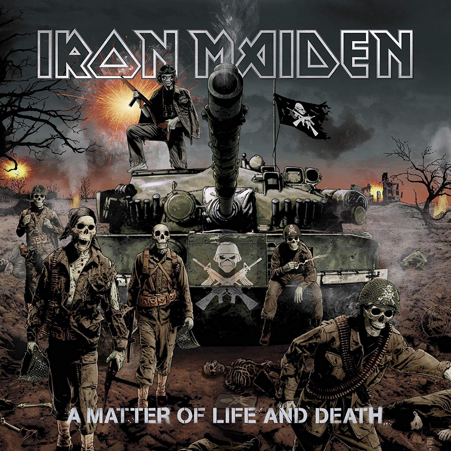 Posterhub Music Iron Maiden Band United Kingdom Metallica - Iron Maiden A Matter Of Life And Death Album Cover - HD Wallpaper 