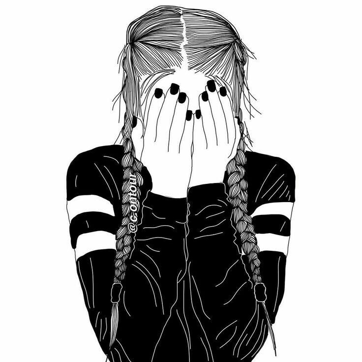 Wallpaper Ideal In Tumblr Girl Drawing - Girl With Braids Drawing - HD Wallpaper 