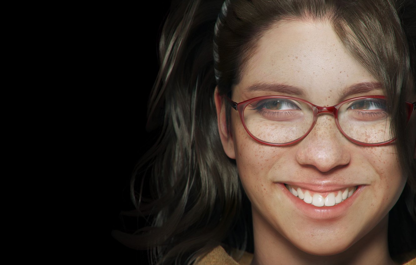 Photo Wallpaper Look, Girl, Face, Smile, Hair, Teeth, - Devil May Cry V Characters - HD Wallpaper 