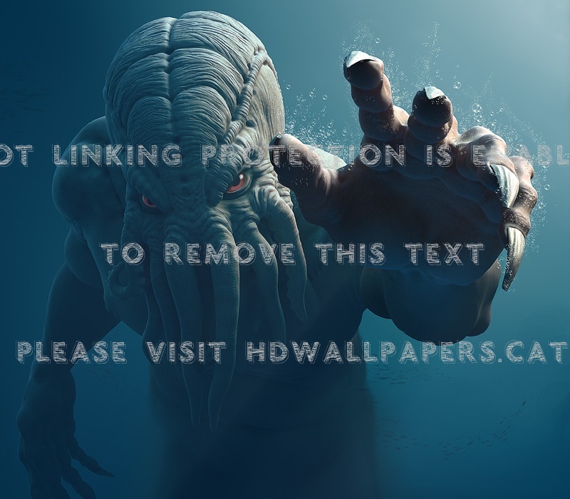 Cthulhu Water Horror Devil Adventure Blue 3d - Inflatable - HD Wallpaper 