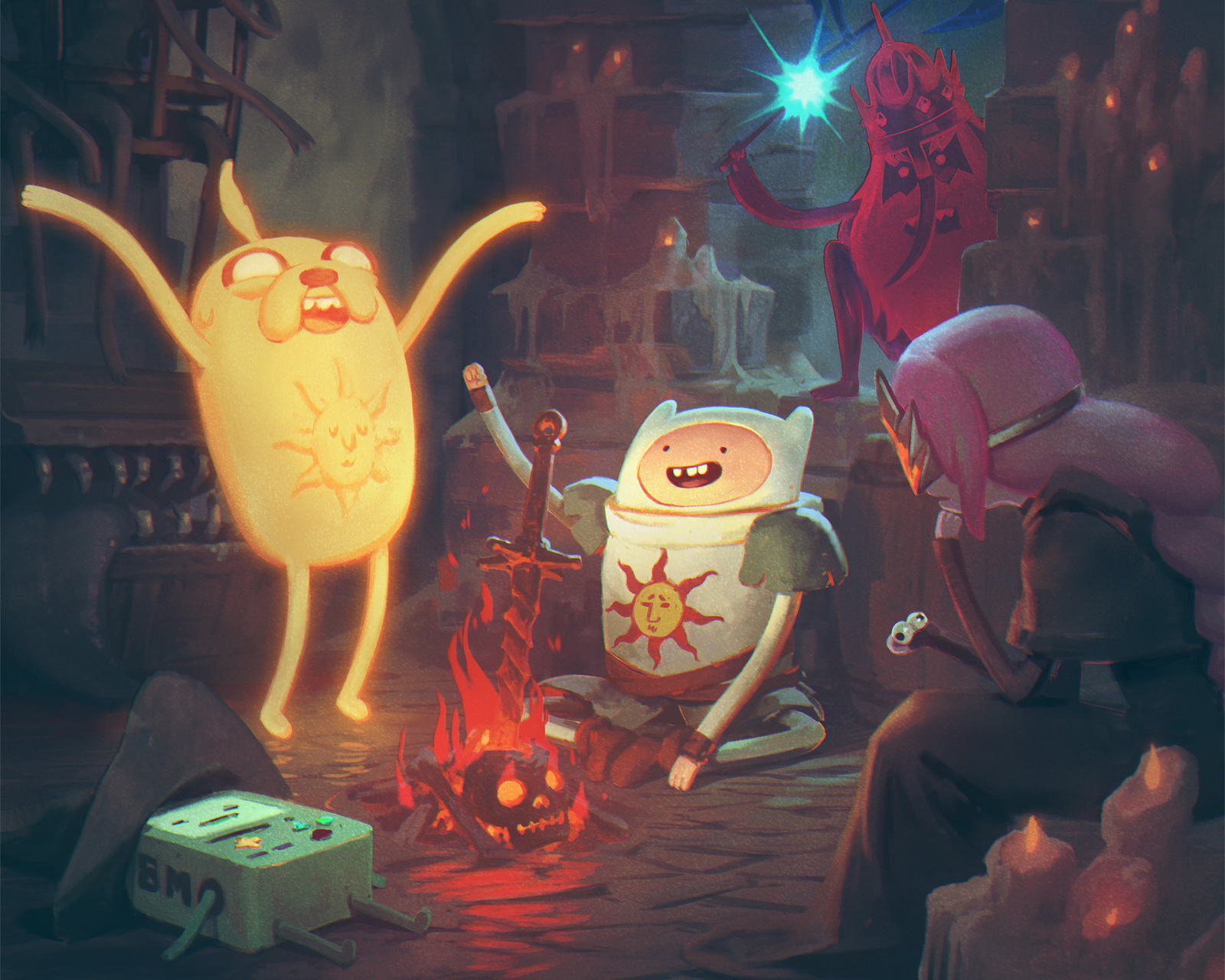 Adventure Time Dark Souls - HD Wallpaper 