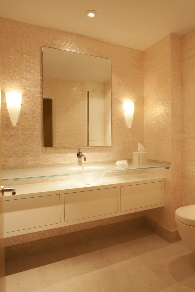 Maya Romanoff Wallpaper Powder Room Contemporary With - Bathroom - HD Wallpaper 