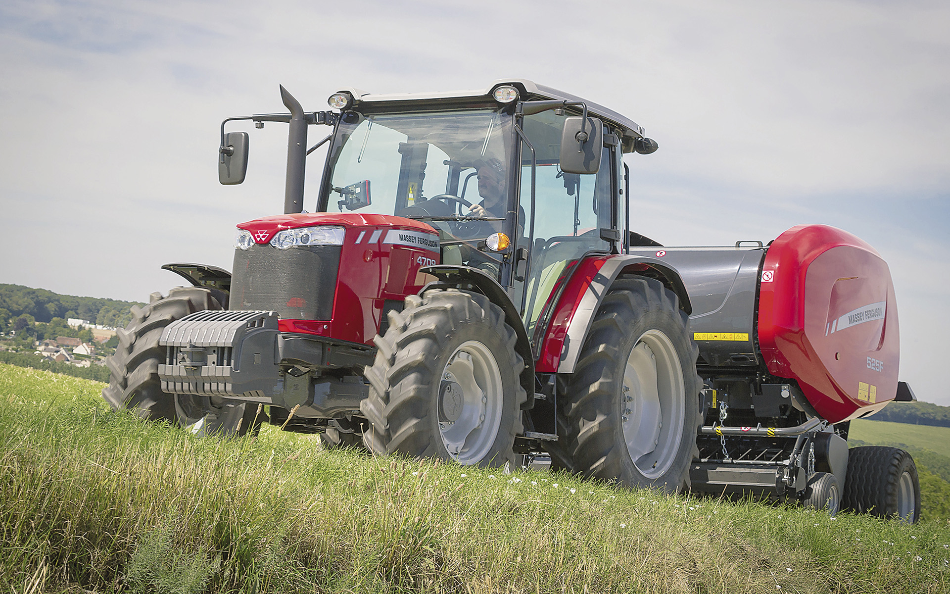 Massey Ferguson 4709, Picking Grass, 2020 Tractors, - Massey Ferguson 4700 Series - HD Wallpaper 