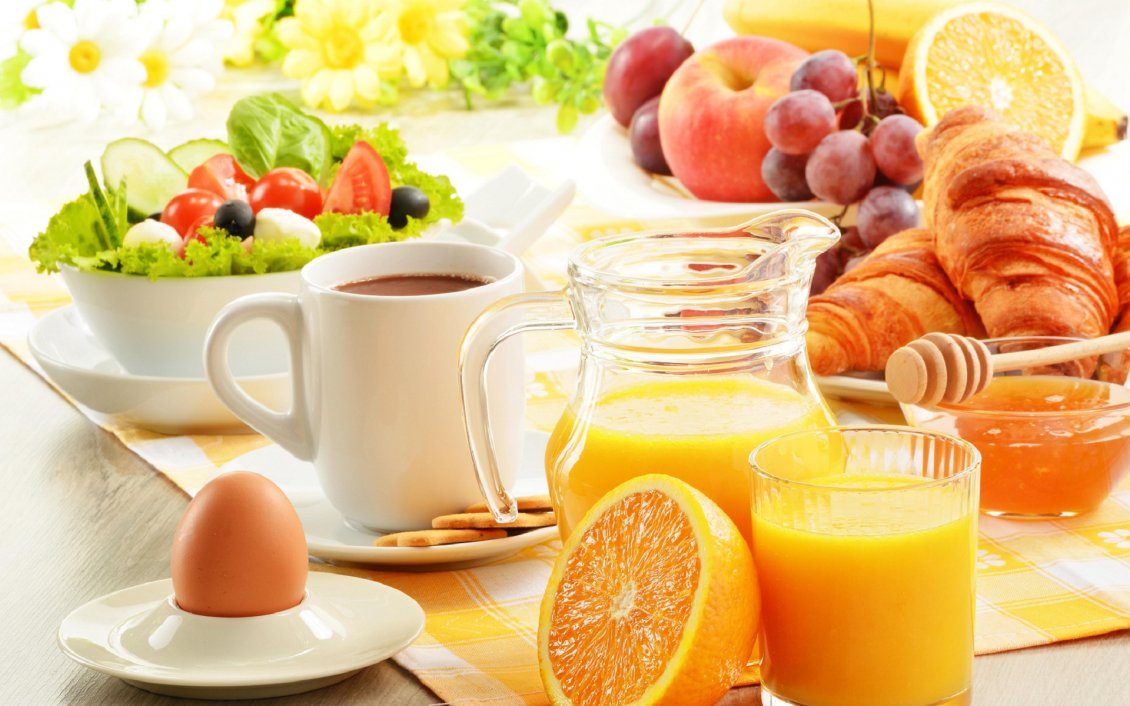 Download Wallpaper Healthy Breakfast In A Hot Summer - Morning Breakfast Images Free Download - HD Wallpaper 