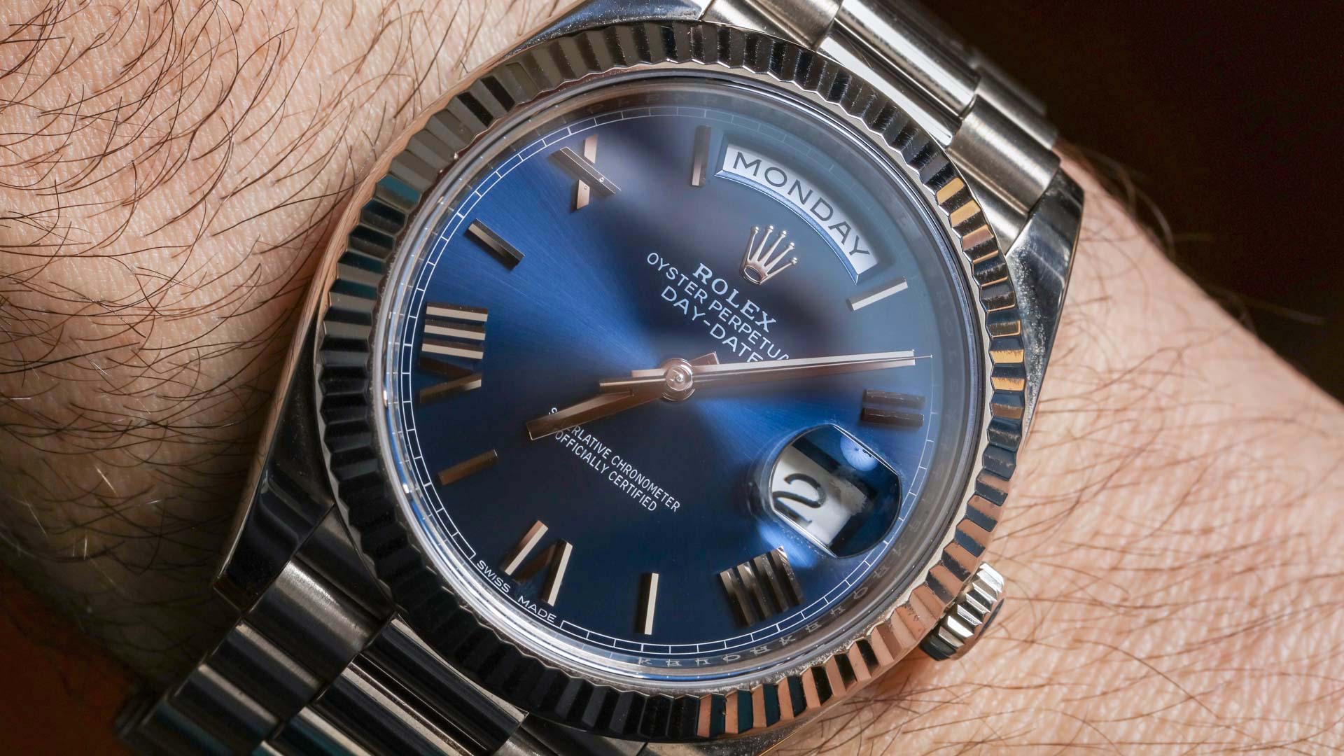 Rolex Day Date 40 Blue - HD Wallpaper 