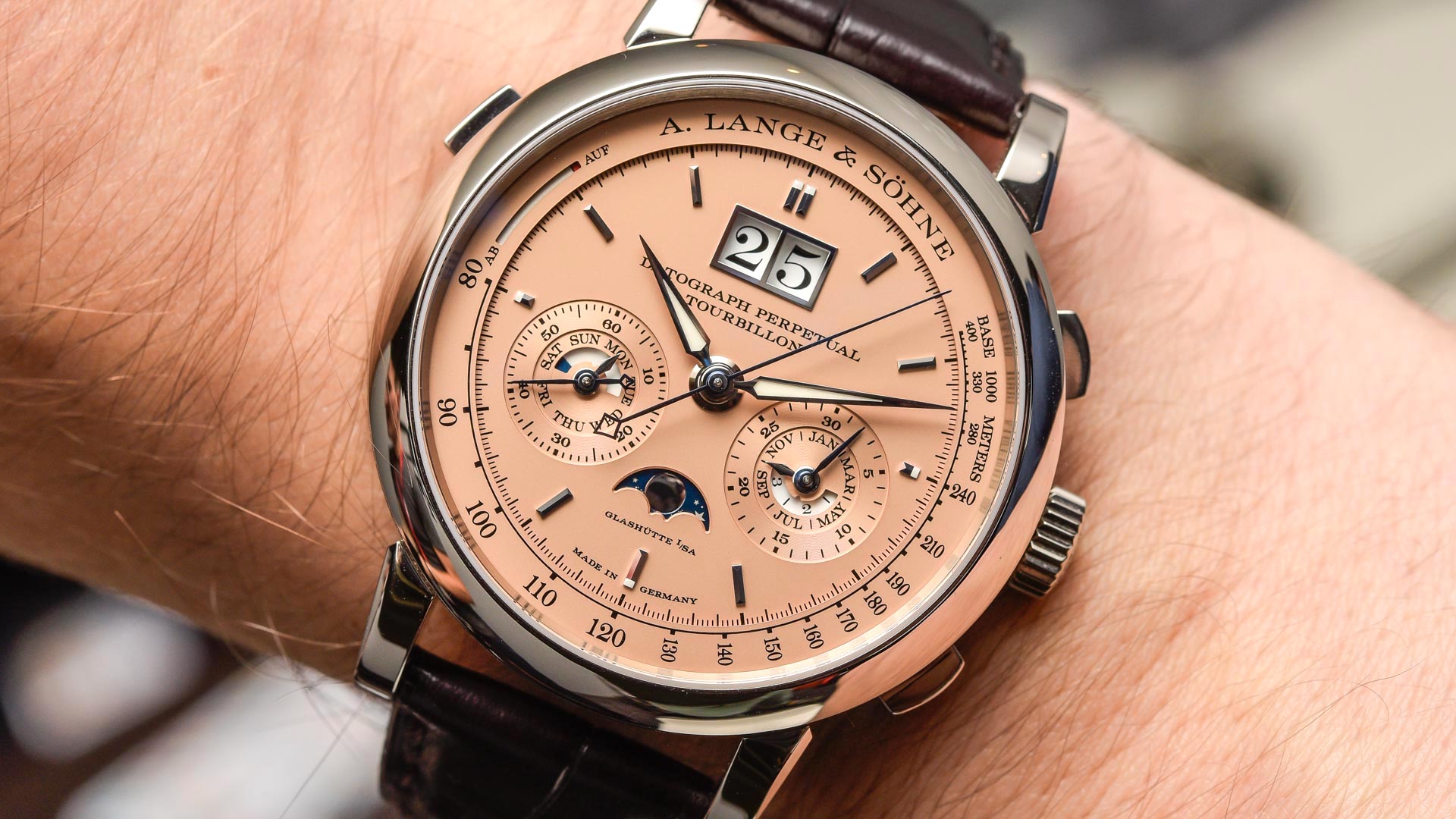 Lange & Söhne Datograph Perpetual Tourbillon Pink Gold - Lange Sohne Datograph Pink Gold - HD Wallpaper 