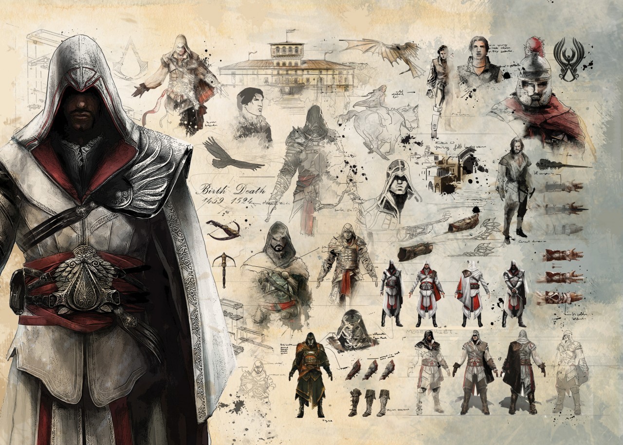 Assassin's Creed Ezio Concept Art - HD Wallpaper 