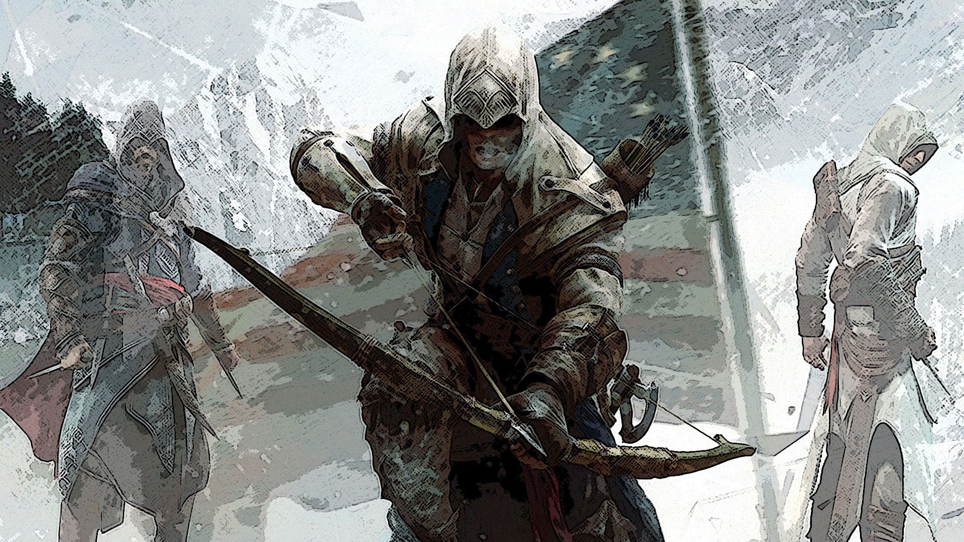 Wallpaper - Ezio Auditore Connor Altair - HD Wallpaper 