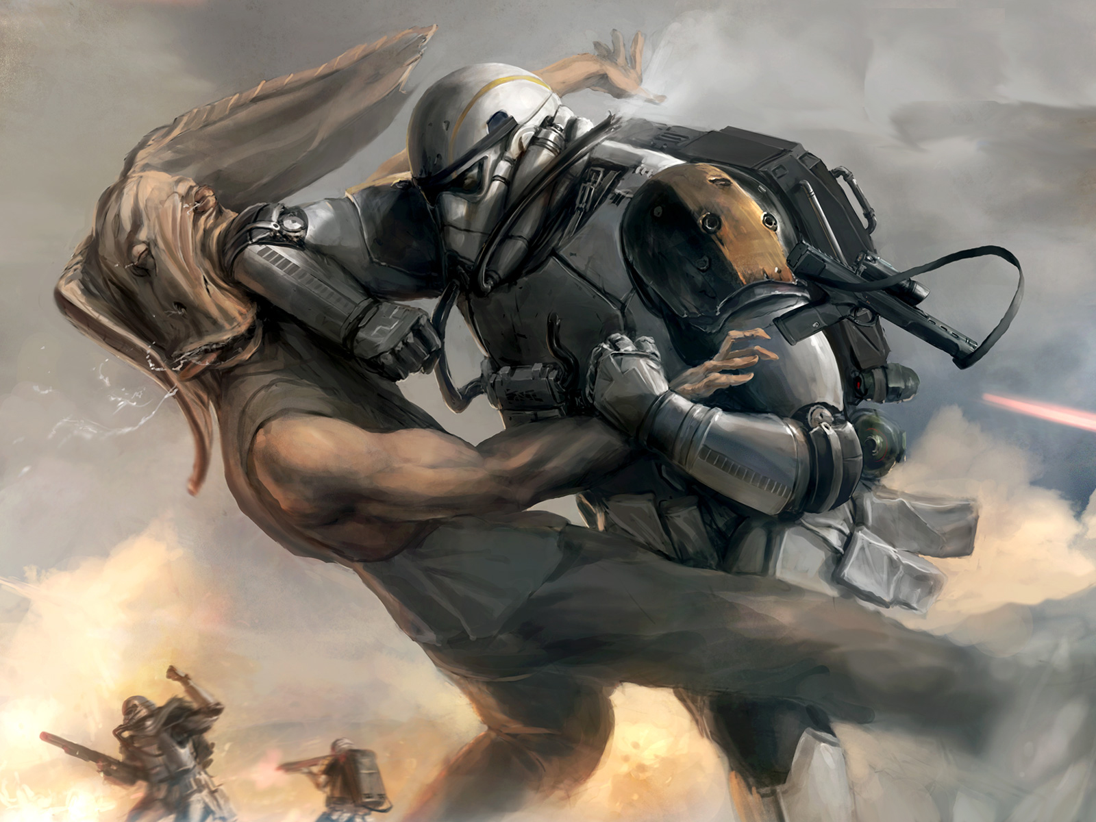 View Original Image - Star Wars Stormtrooper Jedi - HD Wallpaper 