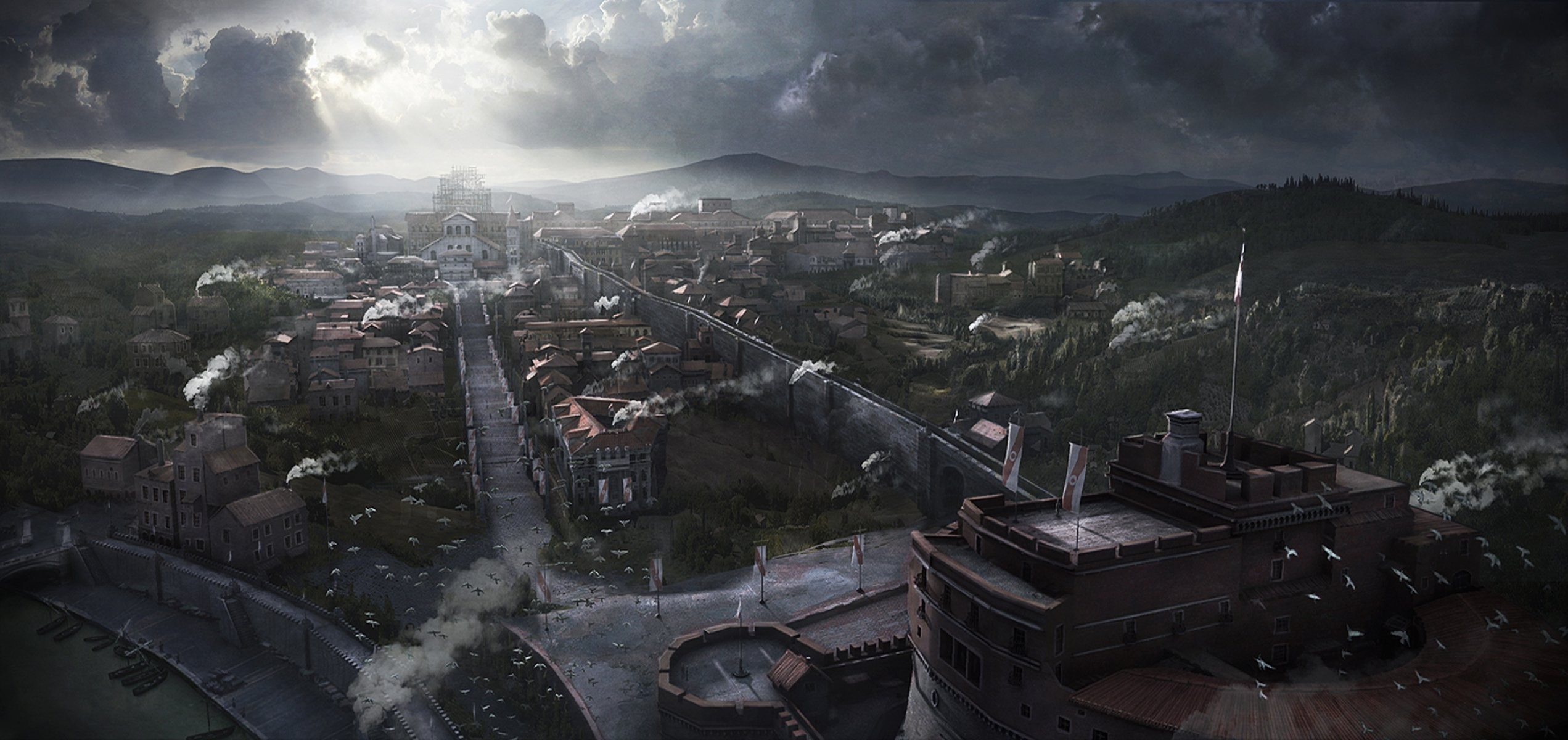 Assassin S Creed Ii Rome Italy Town Vatican City 
 - Vatican City Assassin's Creed - HD Wallpaper 