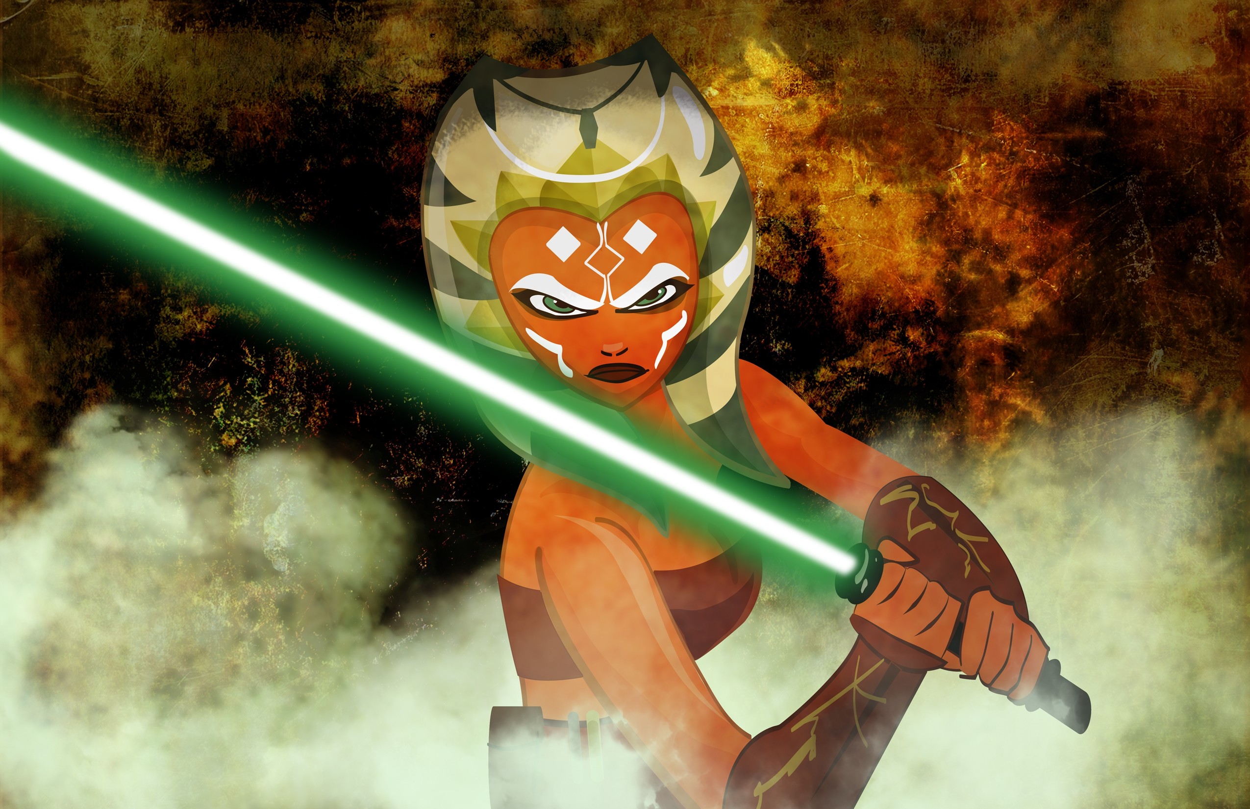 Ahsoka Tano Background By Cartooncaveman Hd Wallpapers - Ahsoka Tano - HD Wallpaper 