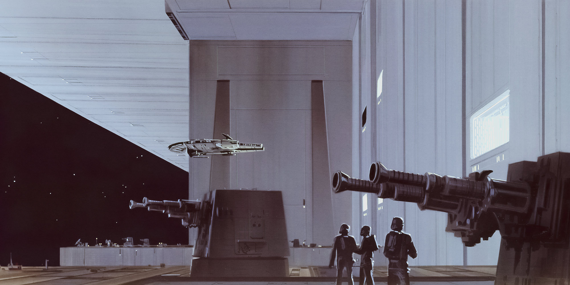Star Wars Classic Rmq Death Star Hangar - Concept Star Wars Art - HD Wallpaper 