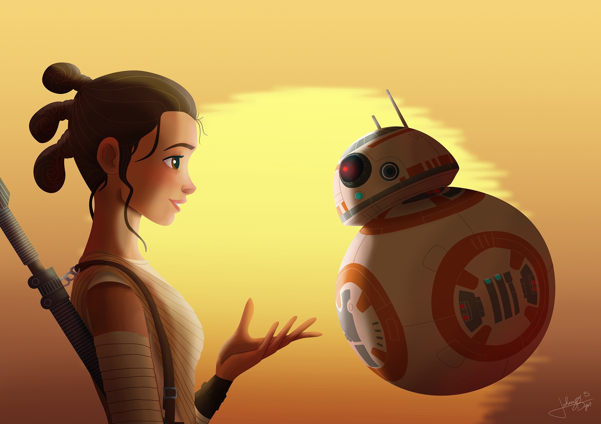 2000x1414, Preview Wallpaper 
 Data Id 51844 
 Data - Star Wars Rey & Bb8 - HD Wallpaper 