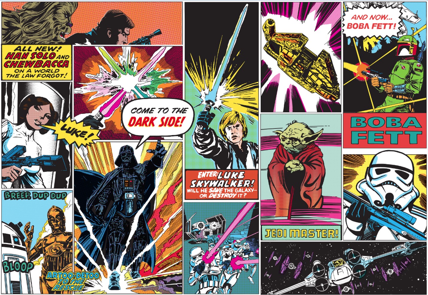 Star Wars Mural Wallpaper - Star Wars Comic Mural Usa - HD Wallpaper 