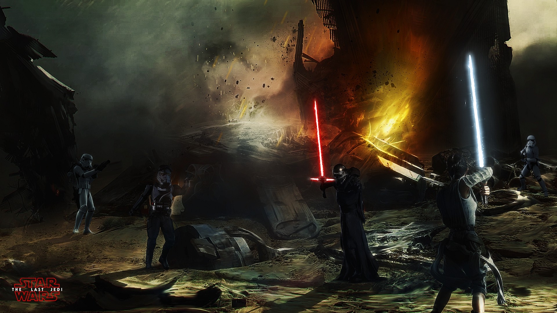 Star Wars The Last Jedi Wallpaper Art - HD Wallpaper 