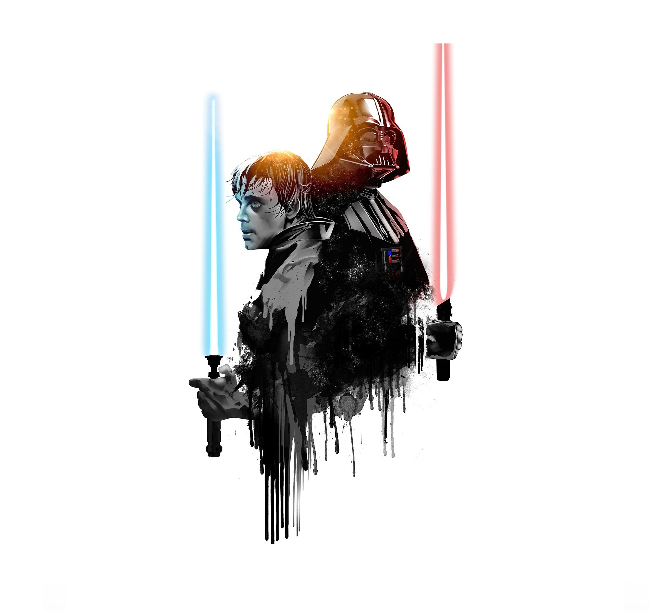 Darth Vader, Luke Skywalker, Star Wars, Minimal, Wallpaper - Star Wars Wallpaper Darth Vader - HD Wallpaper 