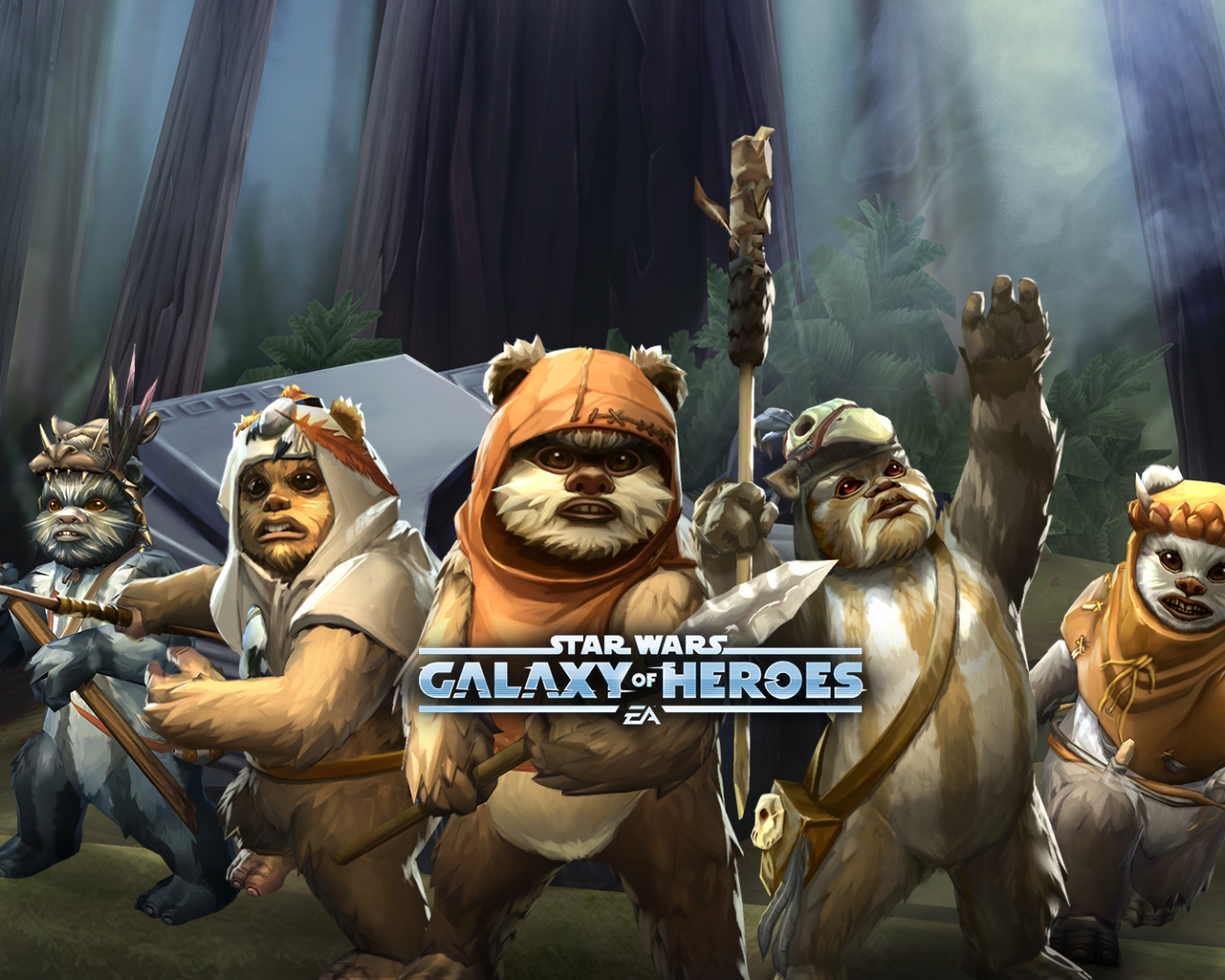 Star Wars Galaxy Of Heroes, Artwork - Ewoks In Video Games - HD Wallpaper 