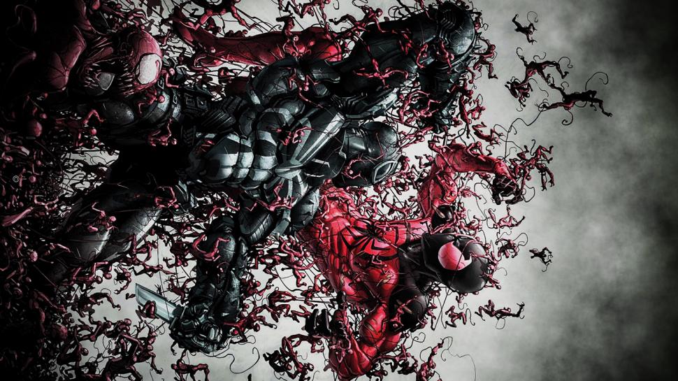 Marvel Venom Carnage Hd Wallpaper,cartoon/comic Wallpaper,marvel - Venom And Carnage Background - HD Wallpaper 