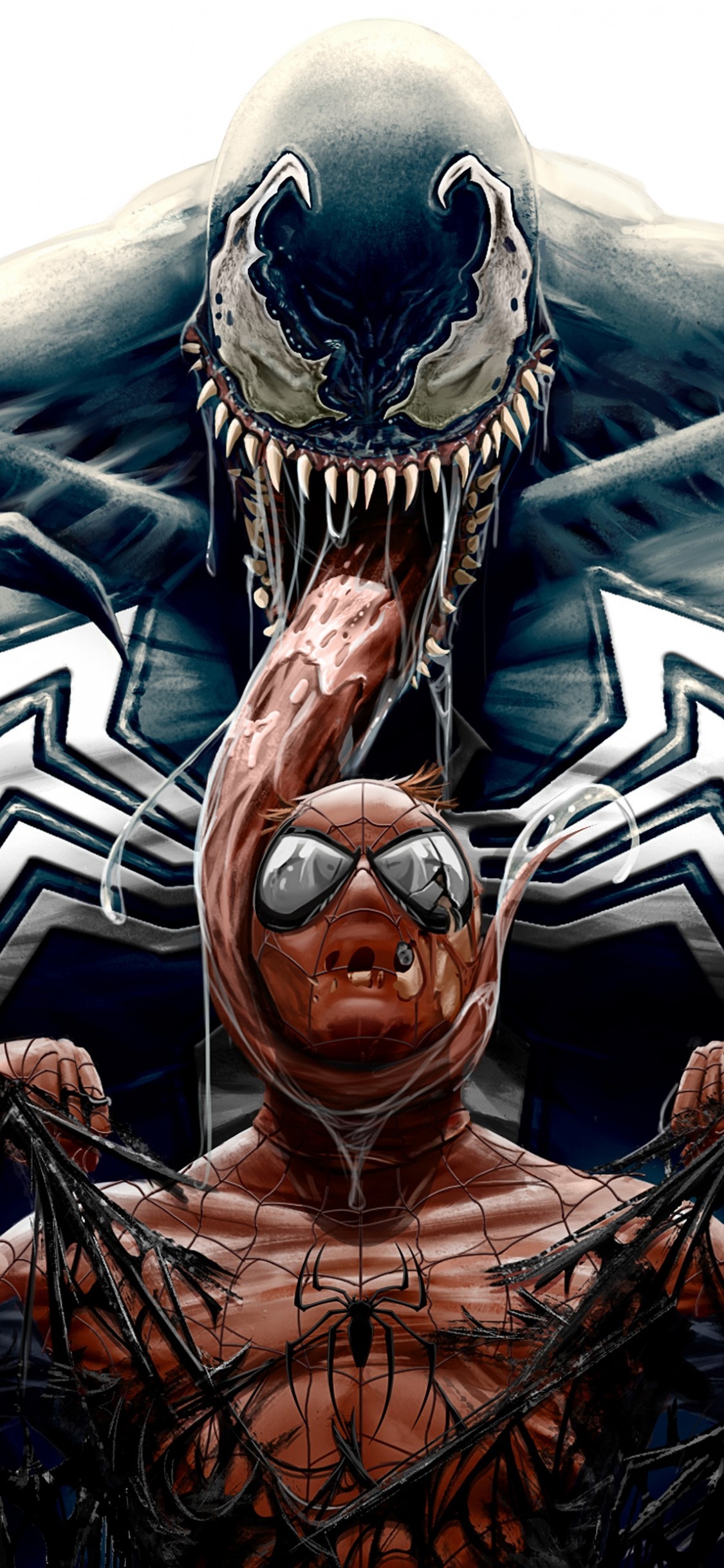 Spiderman, Venom, Monster, Artwork - Spiderman Vs Venom - HD Wallpaper 