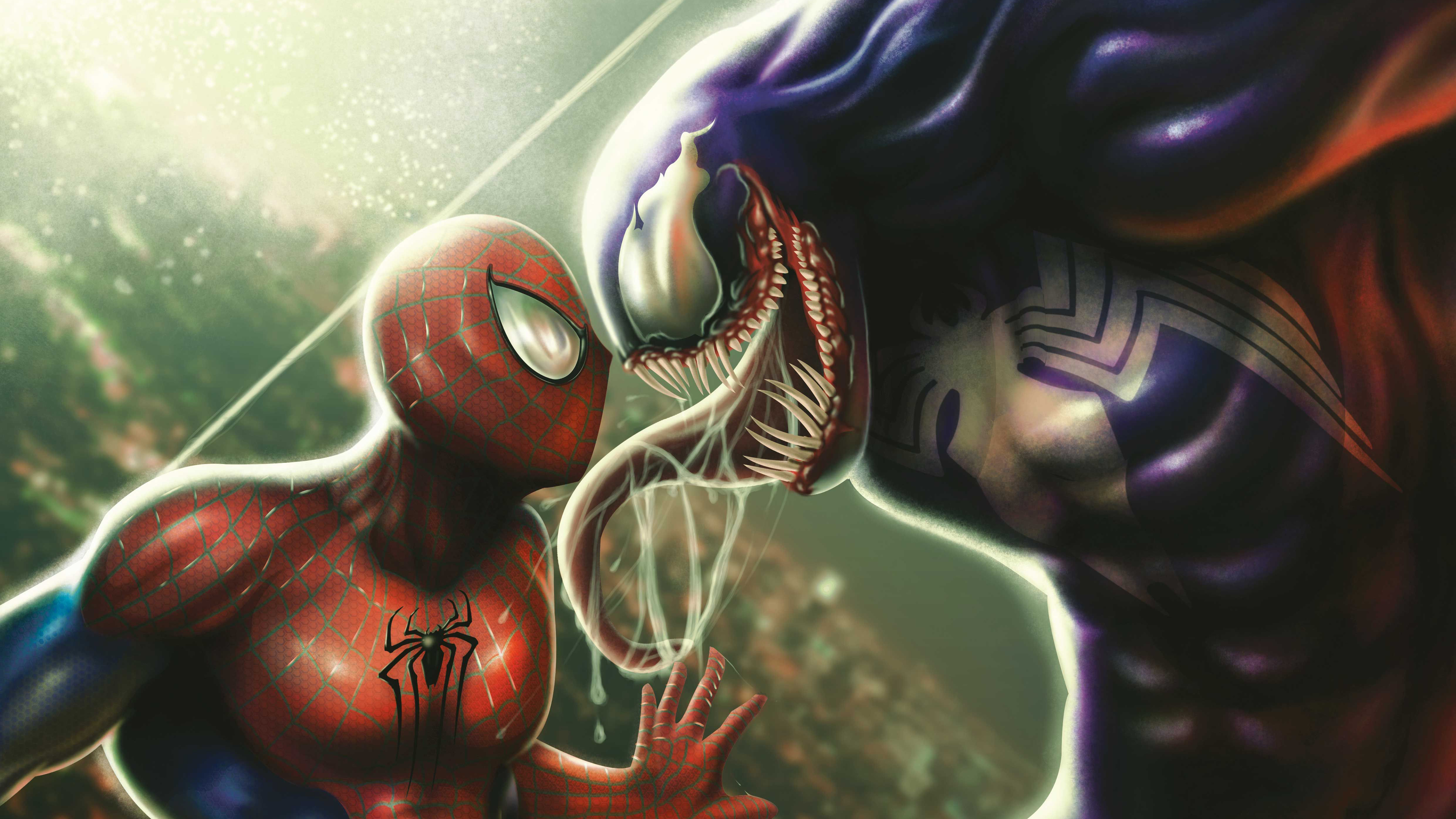 Venom And Spiderman 4k - Spider-man - HD Wallpaper 