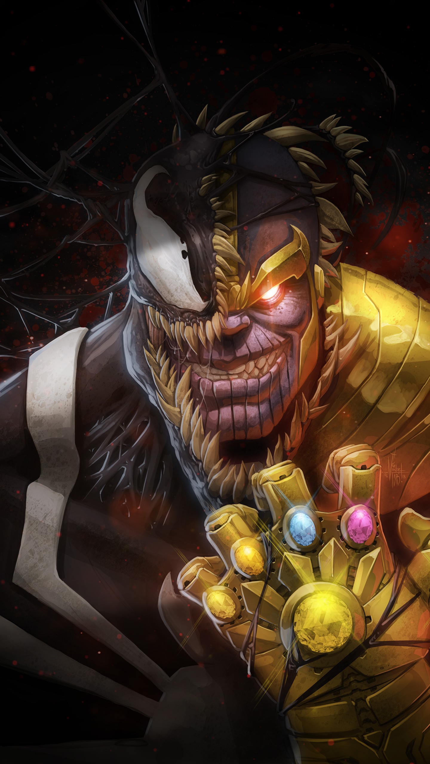 Venomized Thanos - HD Wallpaper 