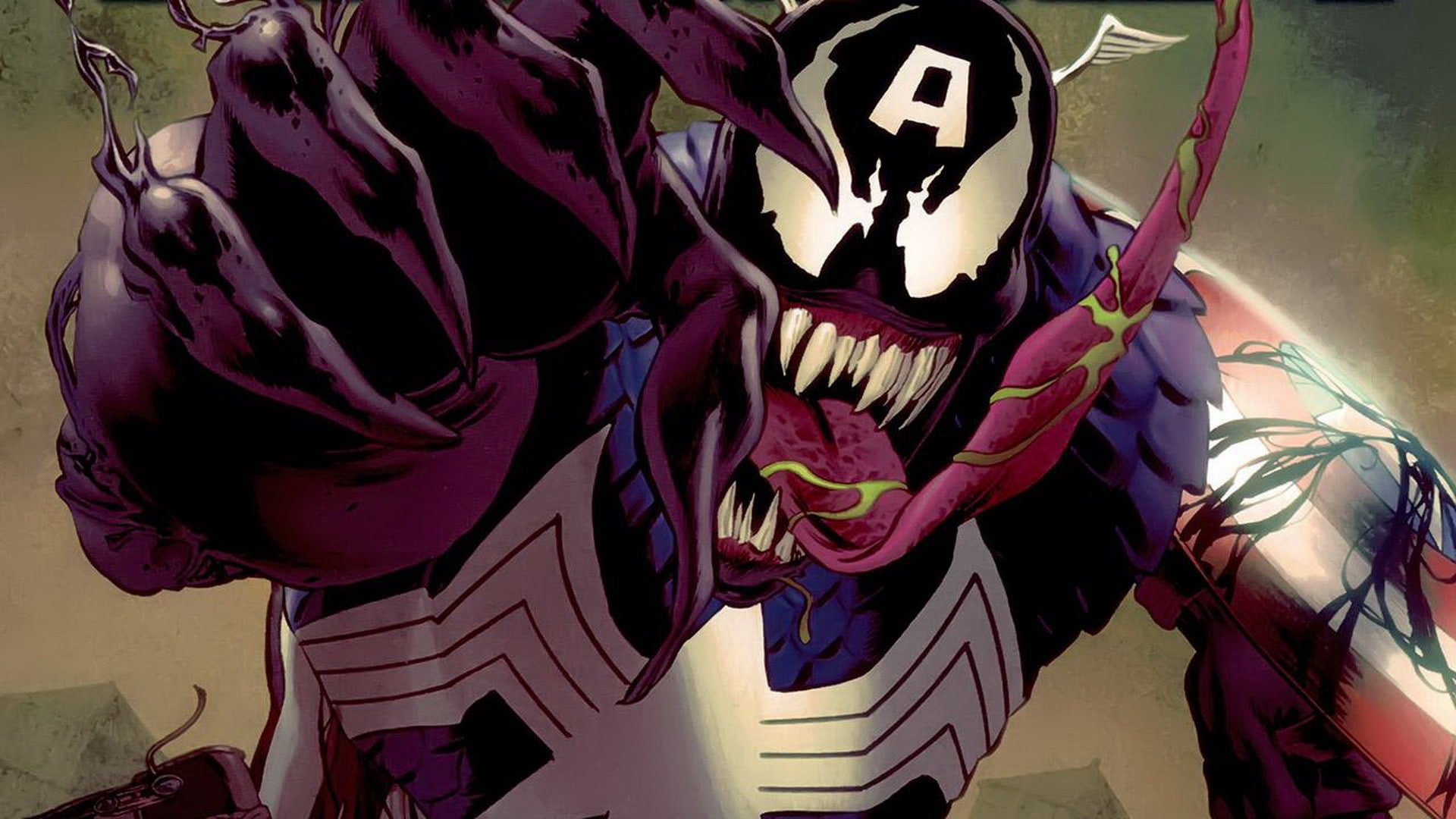 Captain America Venom Symbiote - HD Wallpaper 