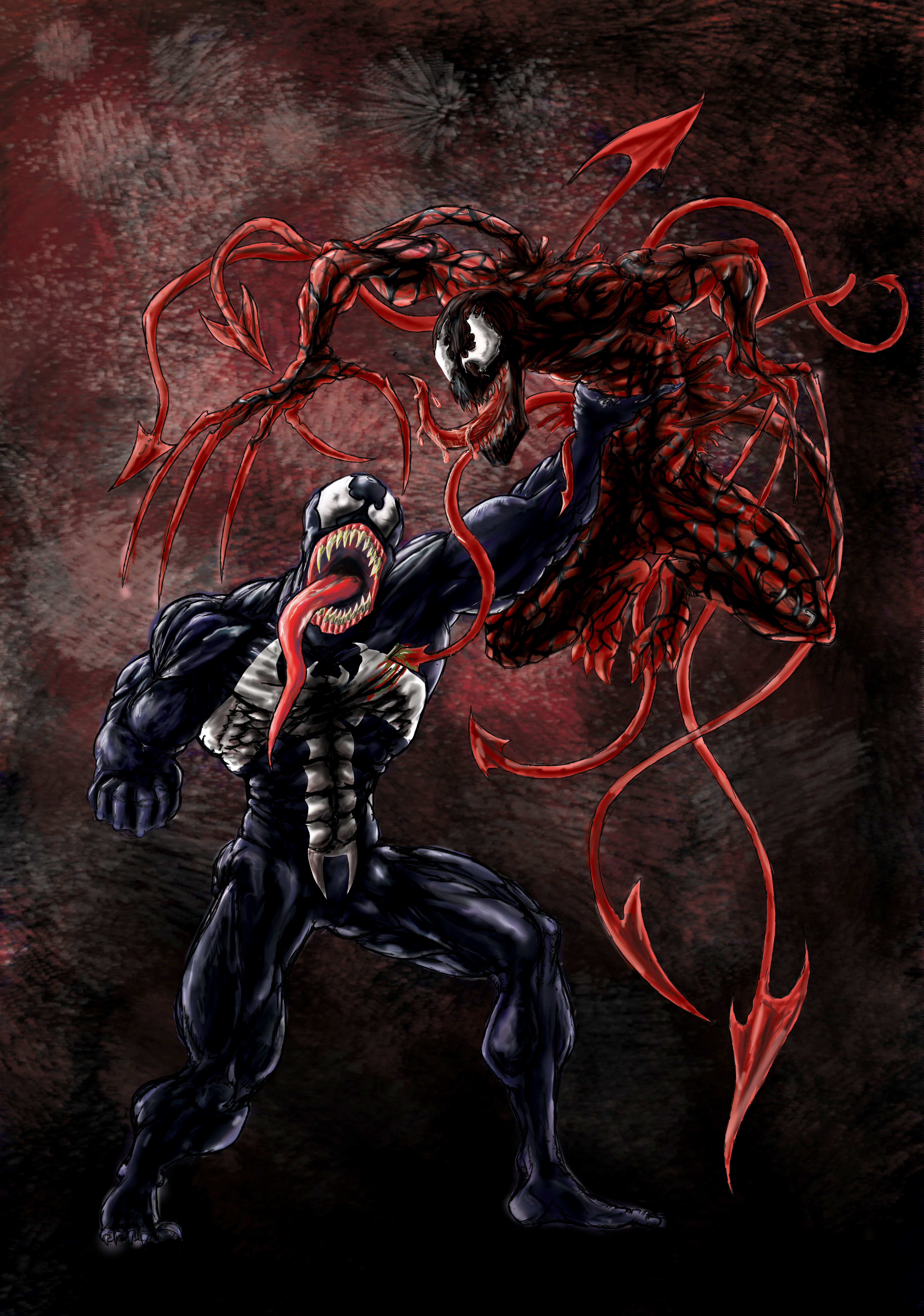 Venom Vs Carnage Wallpaper Hd - HD Wallpaper 