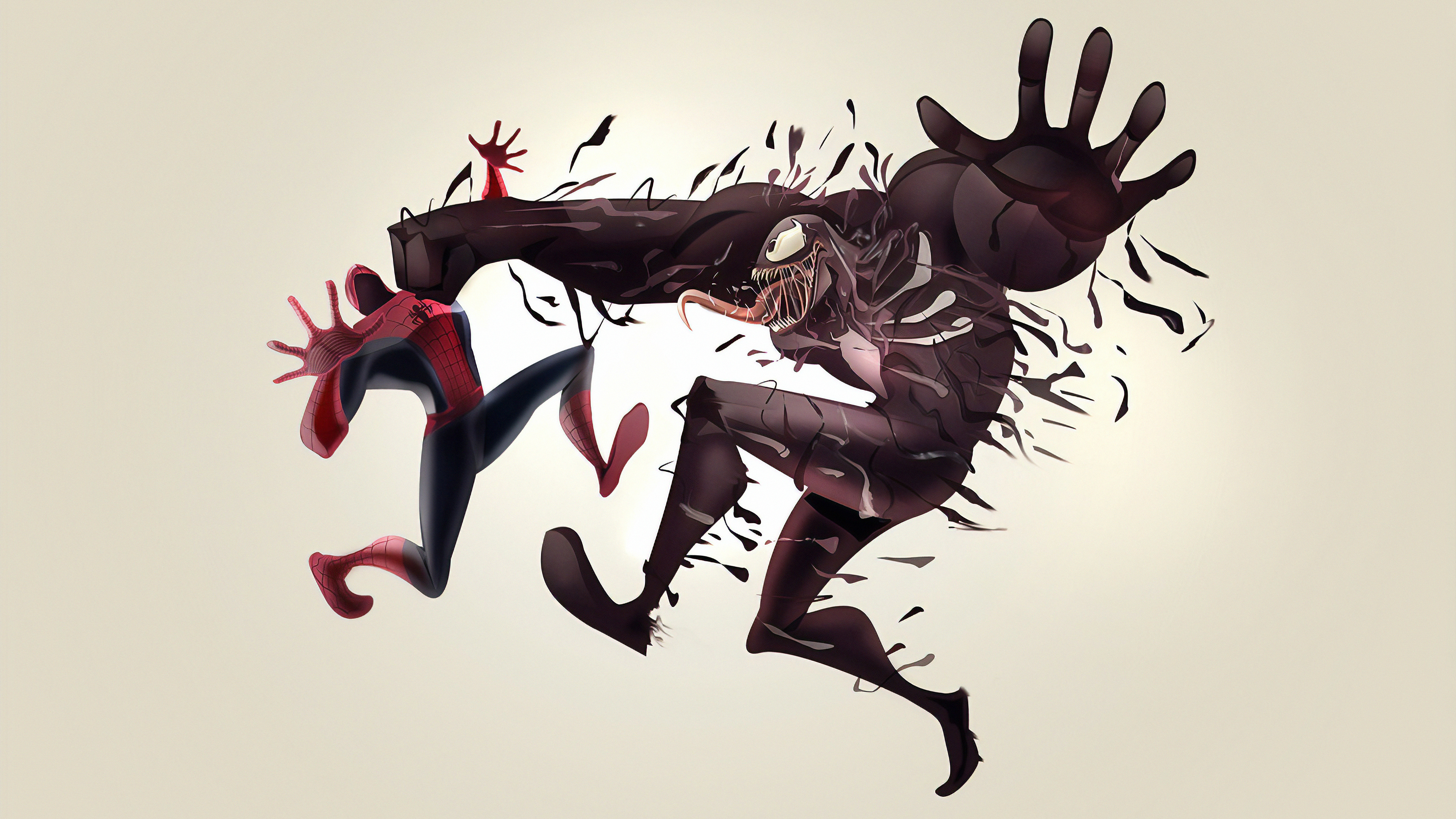 Spiderman Vs Venom Faceoff - Venom Vs Spiderman Face Off - HD Wallpaper 