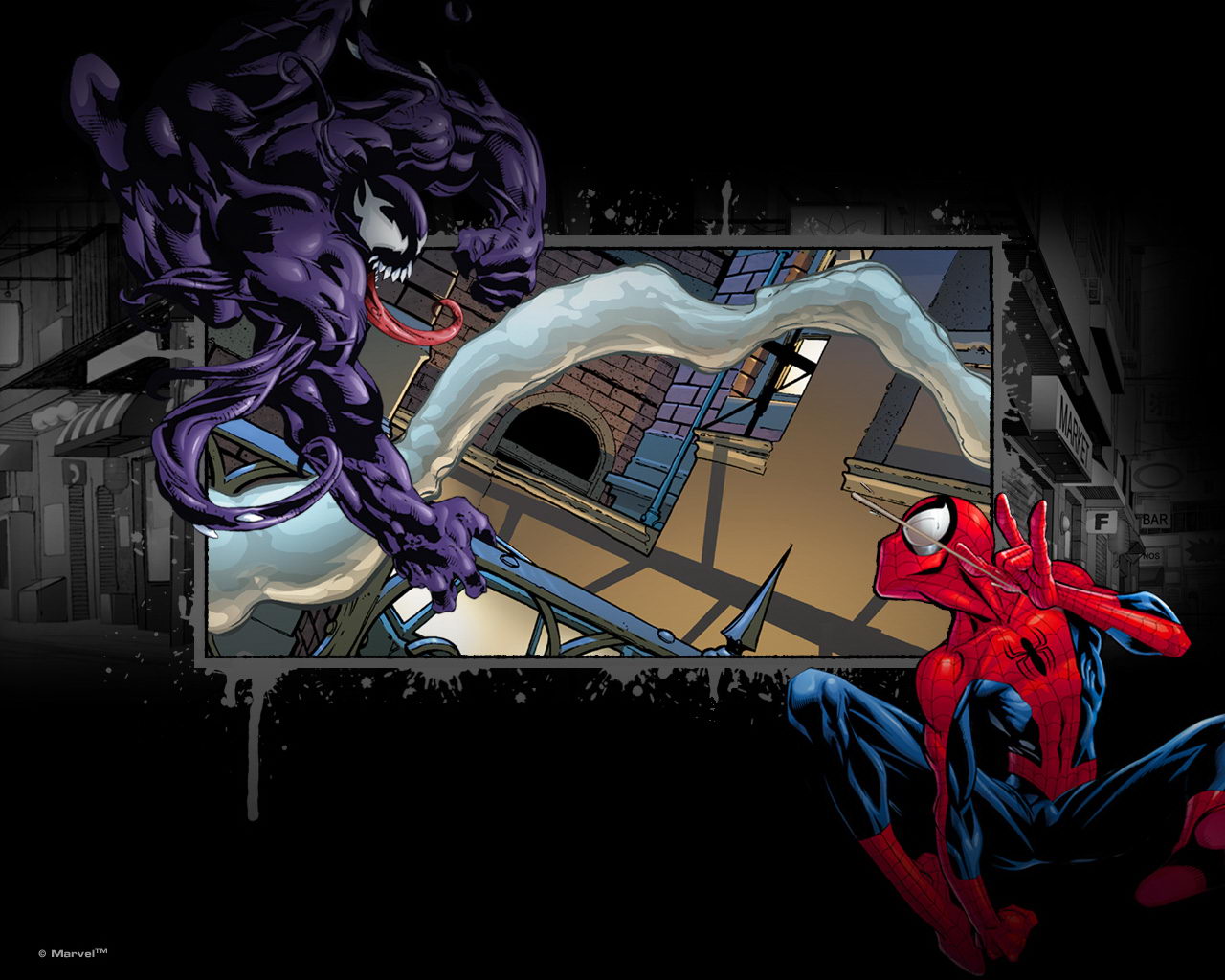Good Vs Evil Standard Wallpaper - Spiderman Vs Venom Ultimate Spiderman - HD Wallpaper 