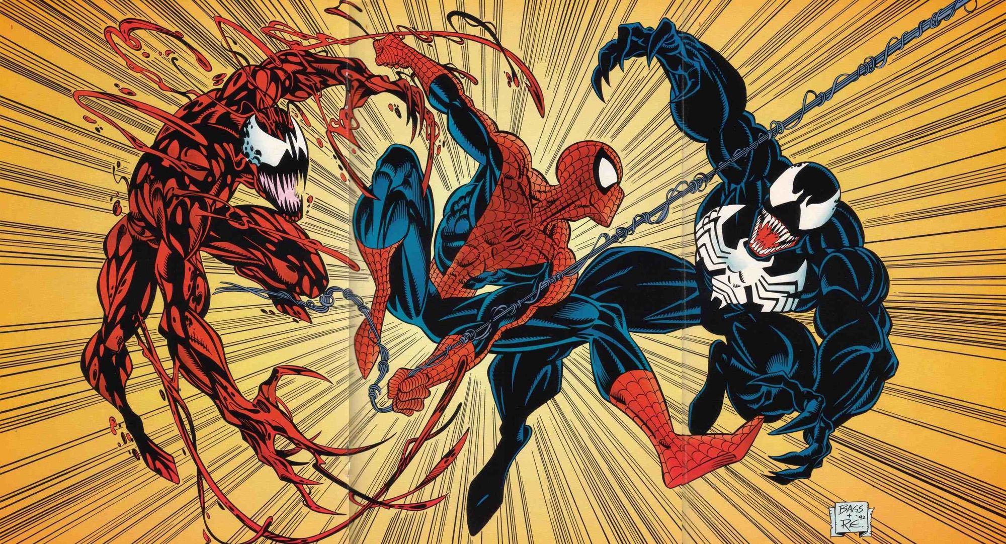 Carnage Venom And Spiderman - HD Wallpaper 